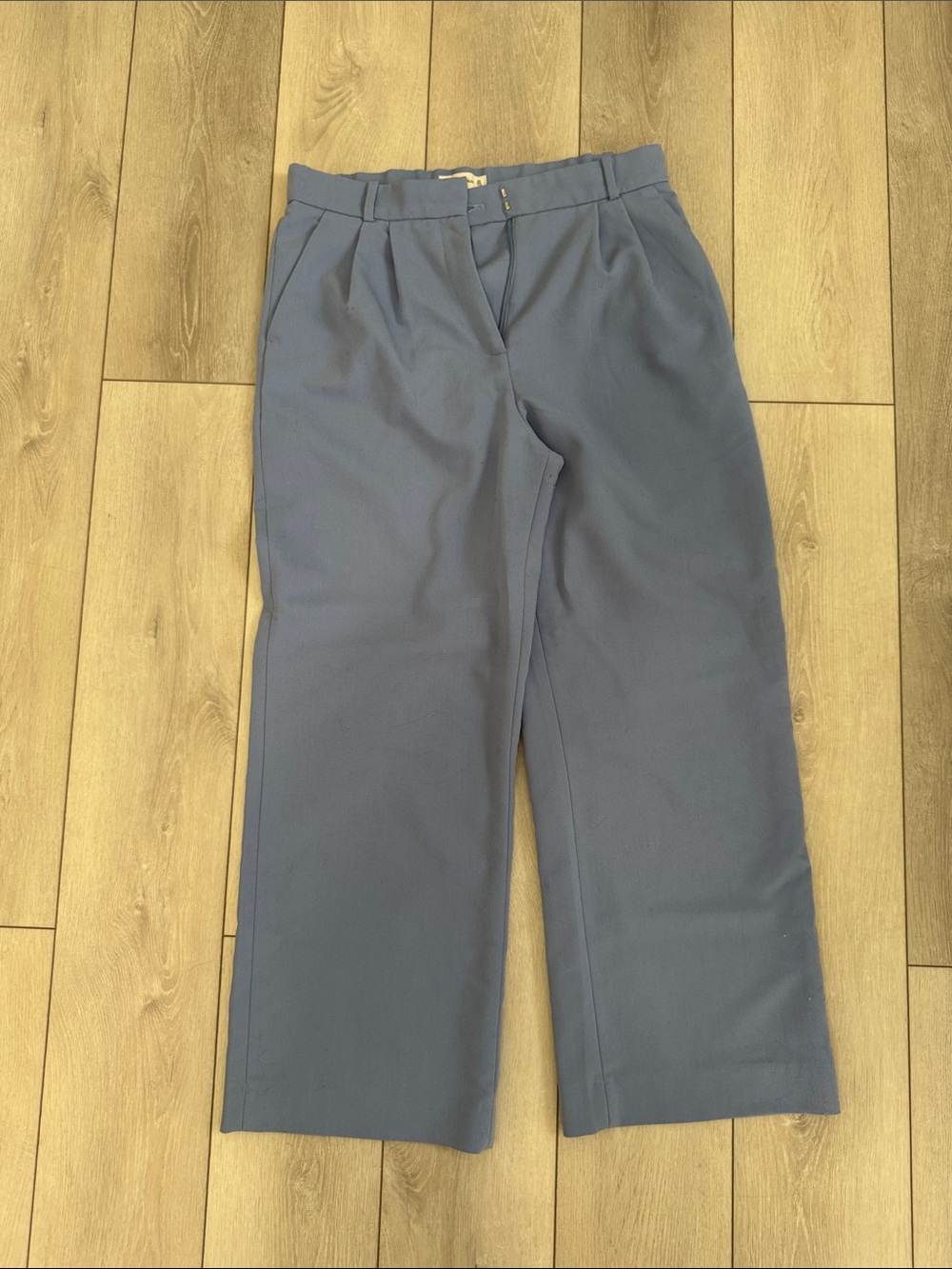 Abercrombie & Fitch Women's Wide-Leg Trousers in Slate Blue